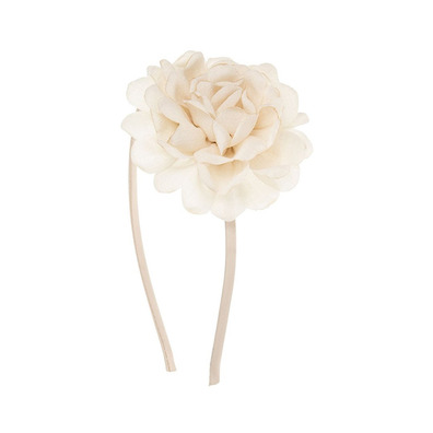 Diadema Dalia Plana Flor Siena - Crudo- Cream