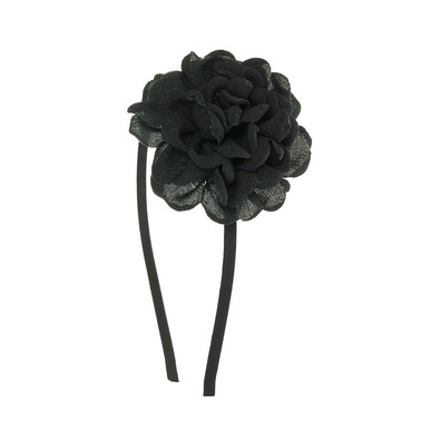 Diadema Dalia Plana Flor Siena - Negro- Black