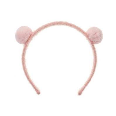 Diadema Suave de Lana con 2 Pompones Siena - Rosa Pastel- Light Pink