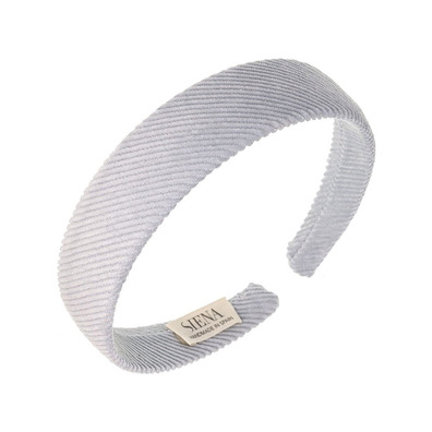 Diadema artesanal de pana al bies Siena - Gris Claro- Light Grey