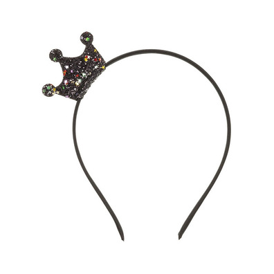 Diadema con Corona Glitter Siena - Negro- Black