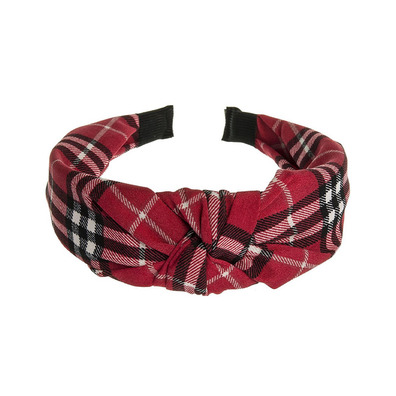 Diadema con estampado inglés y nudo Siena - Rojo- Red