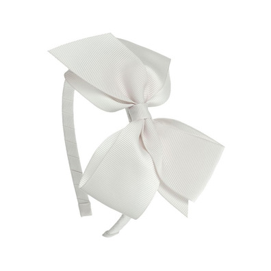 Diadema lazo mariposas puntas grosgrain Siena - Blanco- White