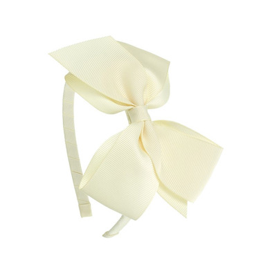 Diadema lazo mariposas puntas grosgrain Siena - Crudo- Cream