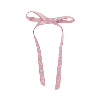 Lazo chic con estampado de topitos con clip Siena - Rosa Francia- Antique Pink