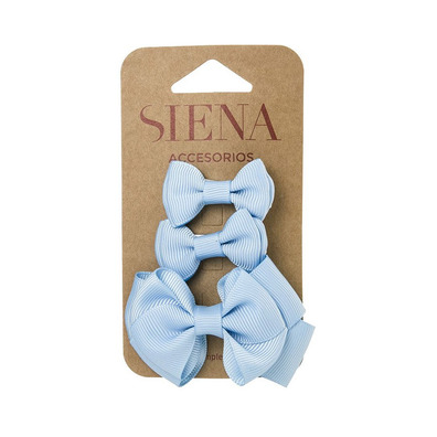 Pack 3 Clip Lazo Pico-pato Siena - Azul Cielo- Soft Blue