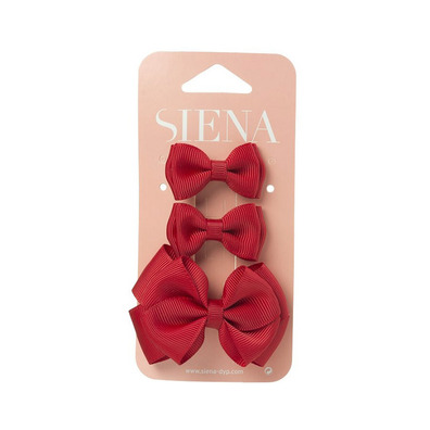 Pack 3 Clip Lazo Pico-pato Siena - Rojo- Red