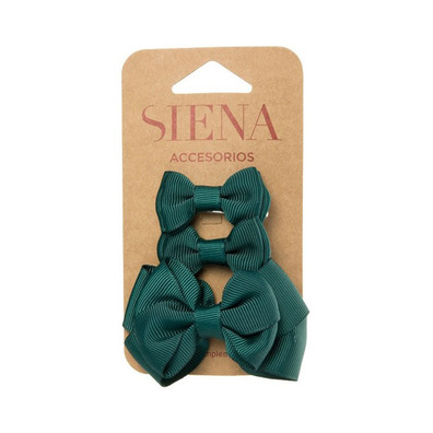 Pack 3 Clip Lazo Pico-pato Siena - Verde Botella- Dark Green