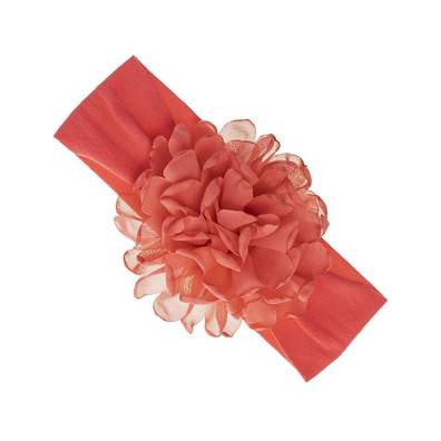Turbante bebé con maxi flor de chiffon Siena - Coral- Coral