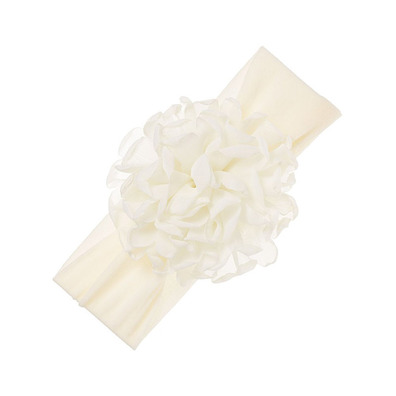 Turbante bebé con maxi flor de chiffon Siena - Crudo- Cream