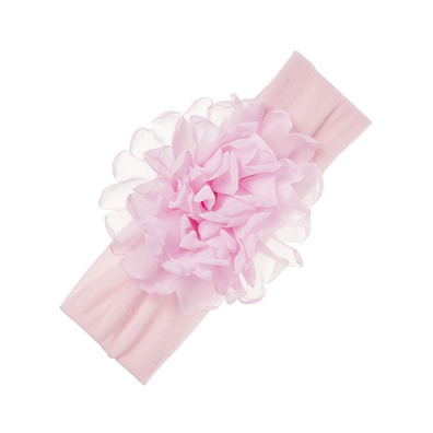 Turbante bebé con maxi flor de chiffon Siena - Rosa Pastel- Light Pink