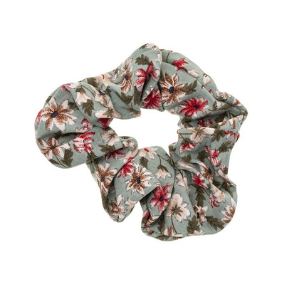 Coletero Scrunchie “Winter Daisy” Siena - Verde Mar- Aqua