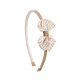 Diadema Dientes Con Lazo Grosgrain Rayado Siena - Beige