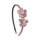 Diadema Dientes Flores Combinadas Vichy Y Lisa Flor 84 Rosa Francia- Antique Pink