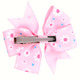 Clip para el pelo lazo cola de pez color sólido con flores Rosa Pastel- Light Pink
